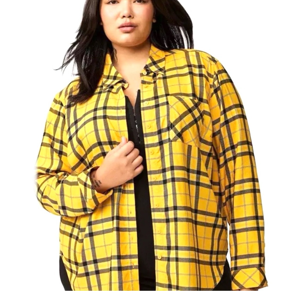 🌼TORRID LIZZIE Yellow Plaid Shirt🌼